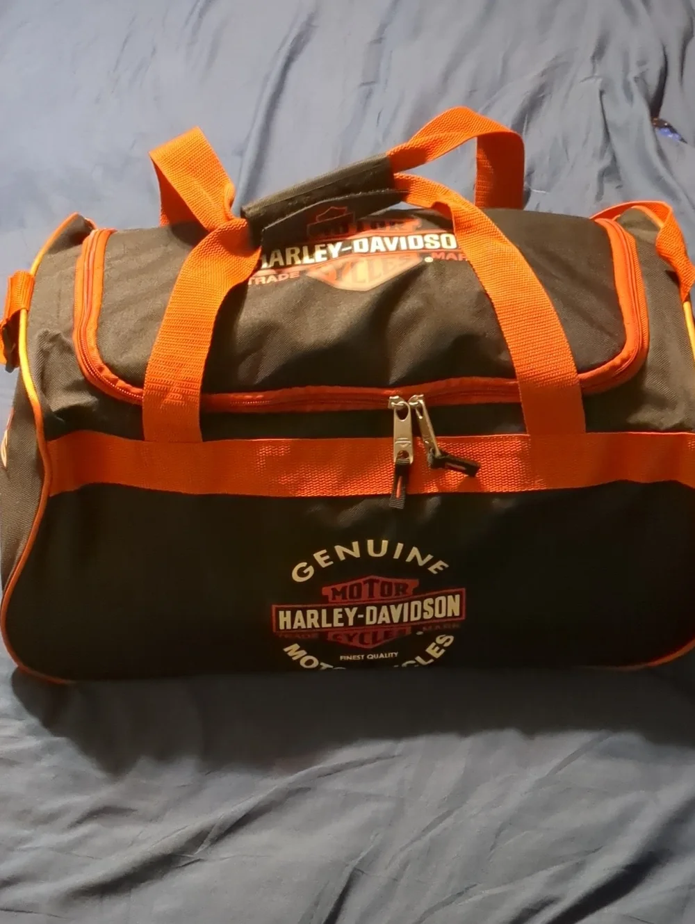 Harley-Davidson Black and Orange Travel Duffel
